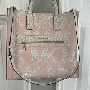 Michael Kors Kenly Large Tote/Luggage pastel pink vanilla
